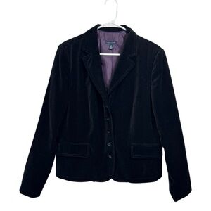 Tommy Hilfiger Size XL Black Velvet Lined Blazer Jacket 5 Button Steampunk Goth